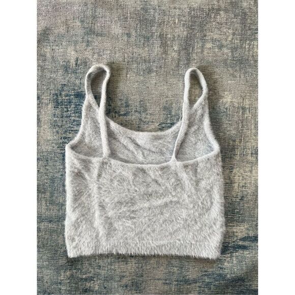 Kendall & Kylie Powder Blue Fuzzy Crop Top Size Small - Picture 5 of 5